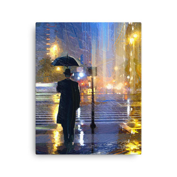 Downtown im Regen - Leinwand 41x51 cm artlia