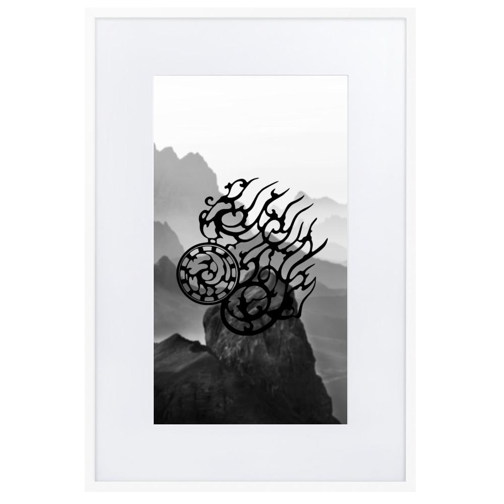 Dreibeinige Krähe - Poster im Rahmen mit Passepartout weiß / 61×91 cm artlia