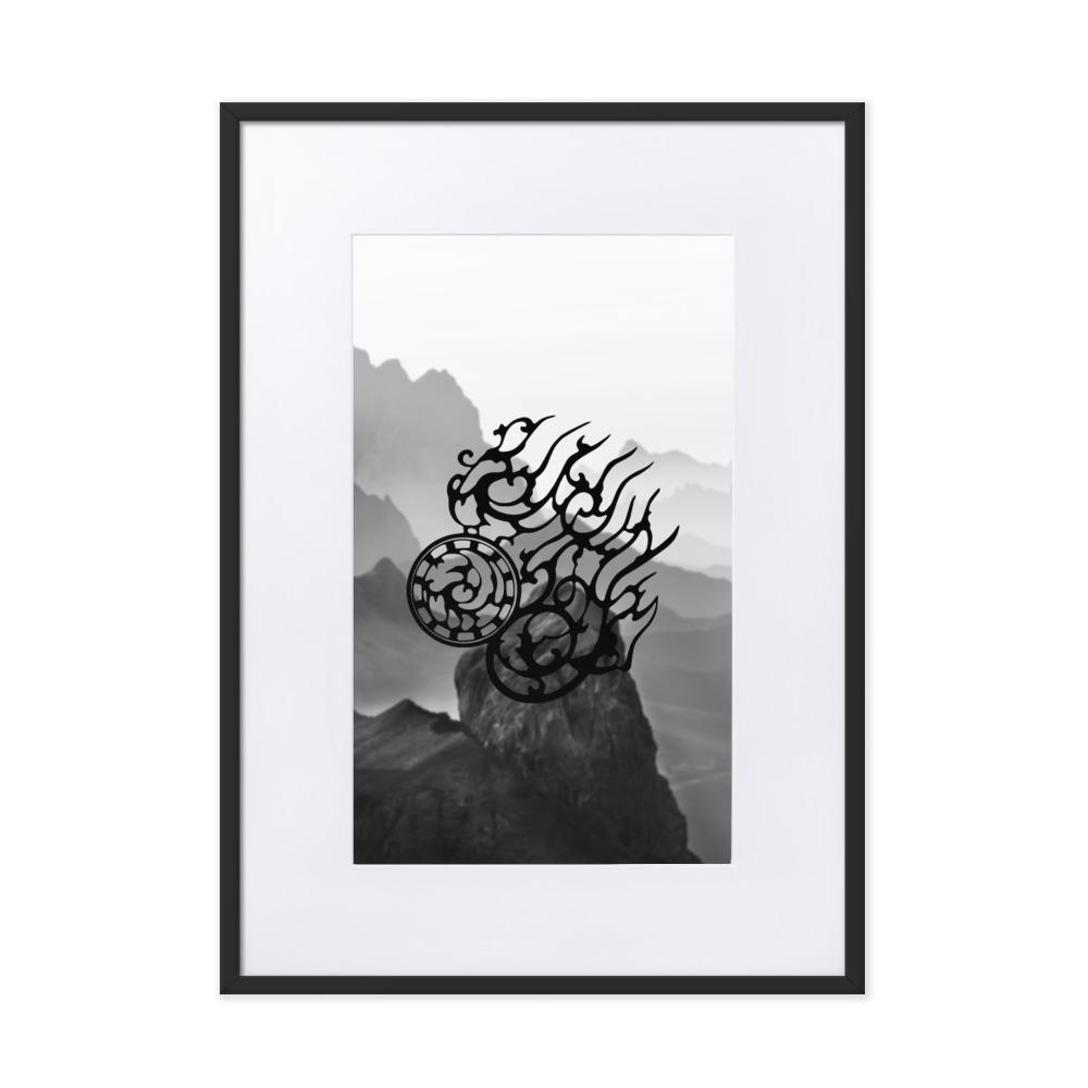 Dreibeinige Krähe - Poster im Rahmen mit Passepartout schwarz / 50×70 cm artlia