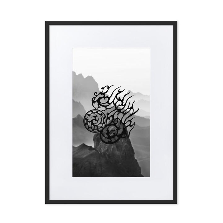 Dreibeinige Krähe - Poster im Rahmen mit Passepartout schwarz / 50×70 cm artlia
