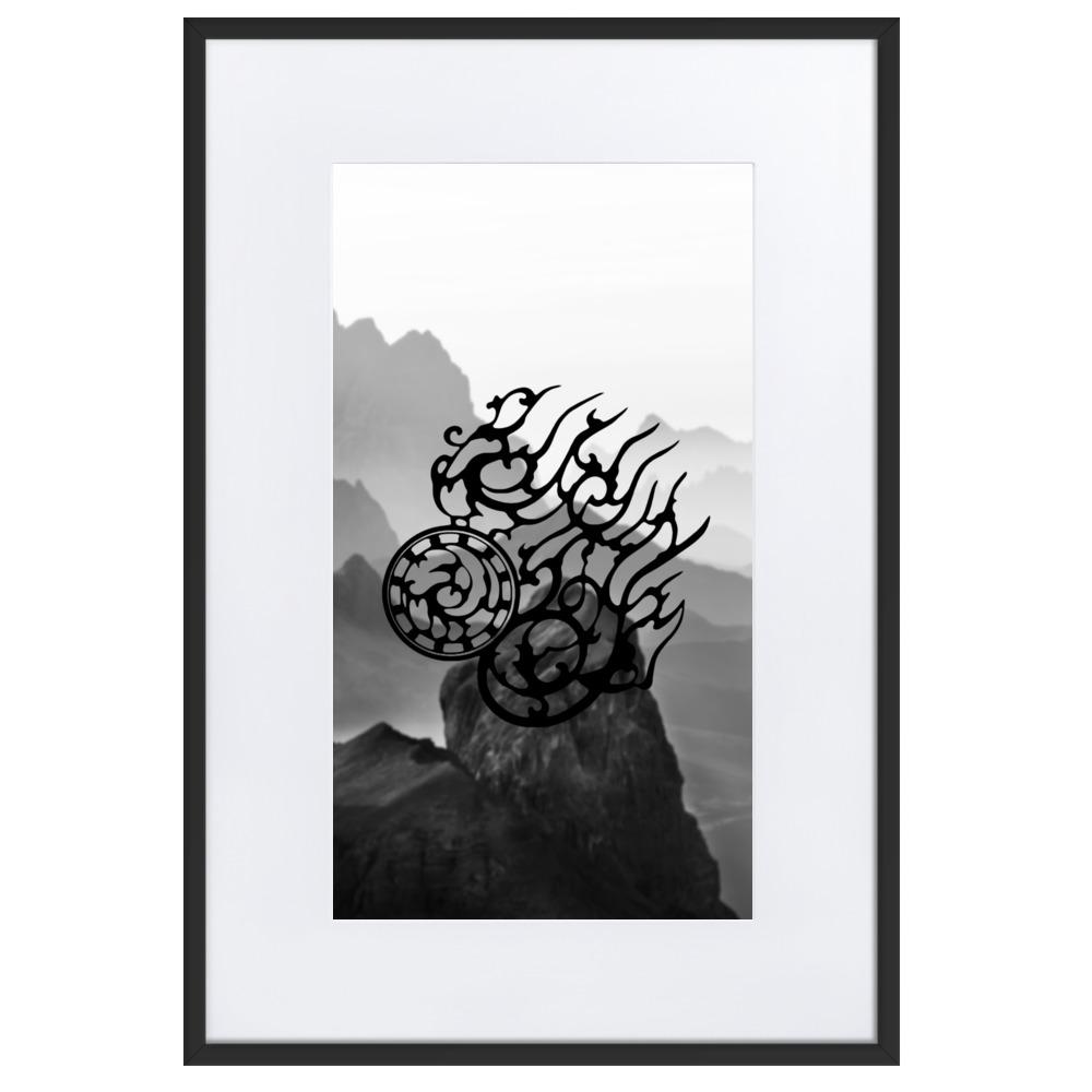 Dreibeinige Krähe - Poster im Rahmen mit Passepartout schwarz / 61×91 cm artlia