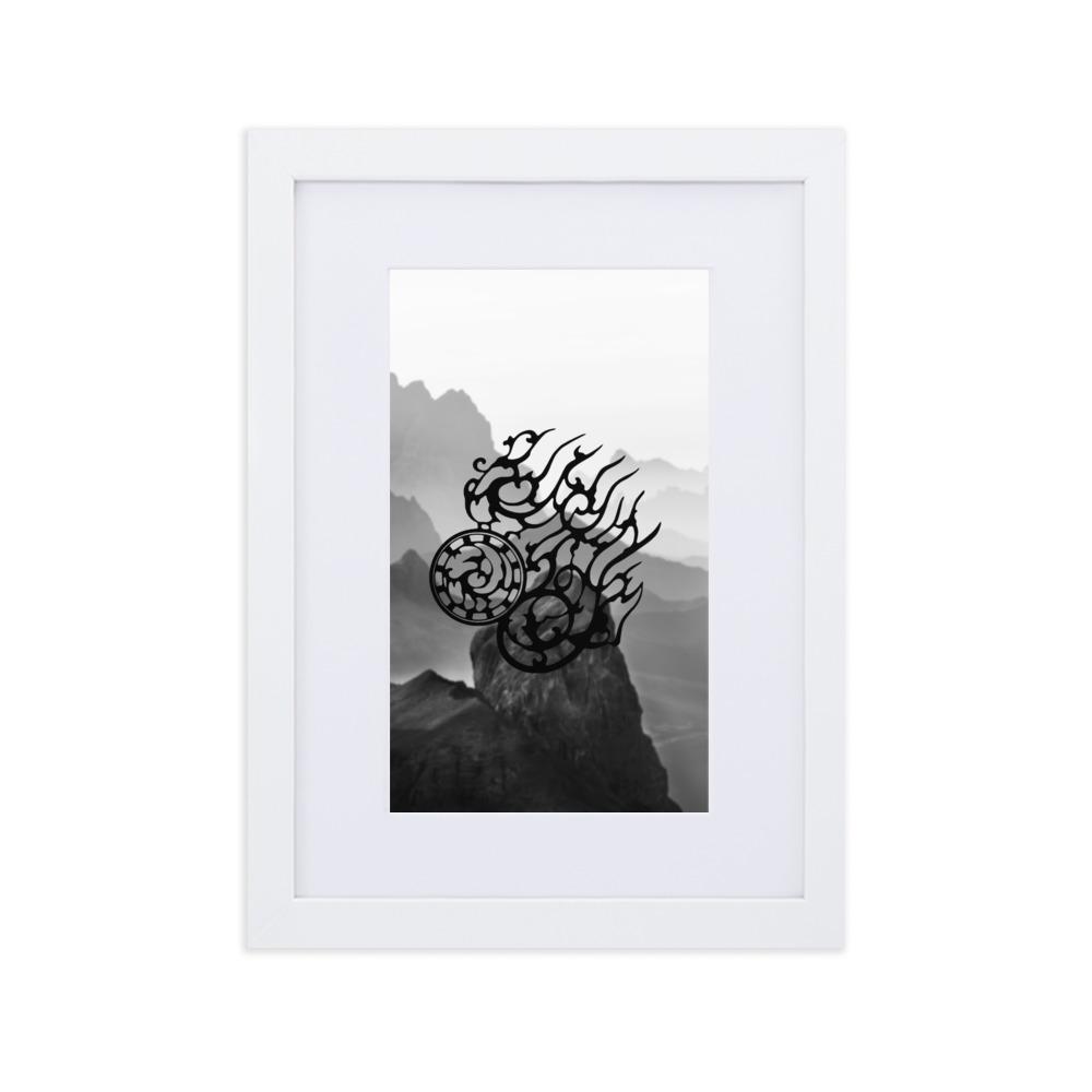 Dreibeinige Krähe - Poster im Rahmen mit Passepartout weiß / 21×30 cm artlia