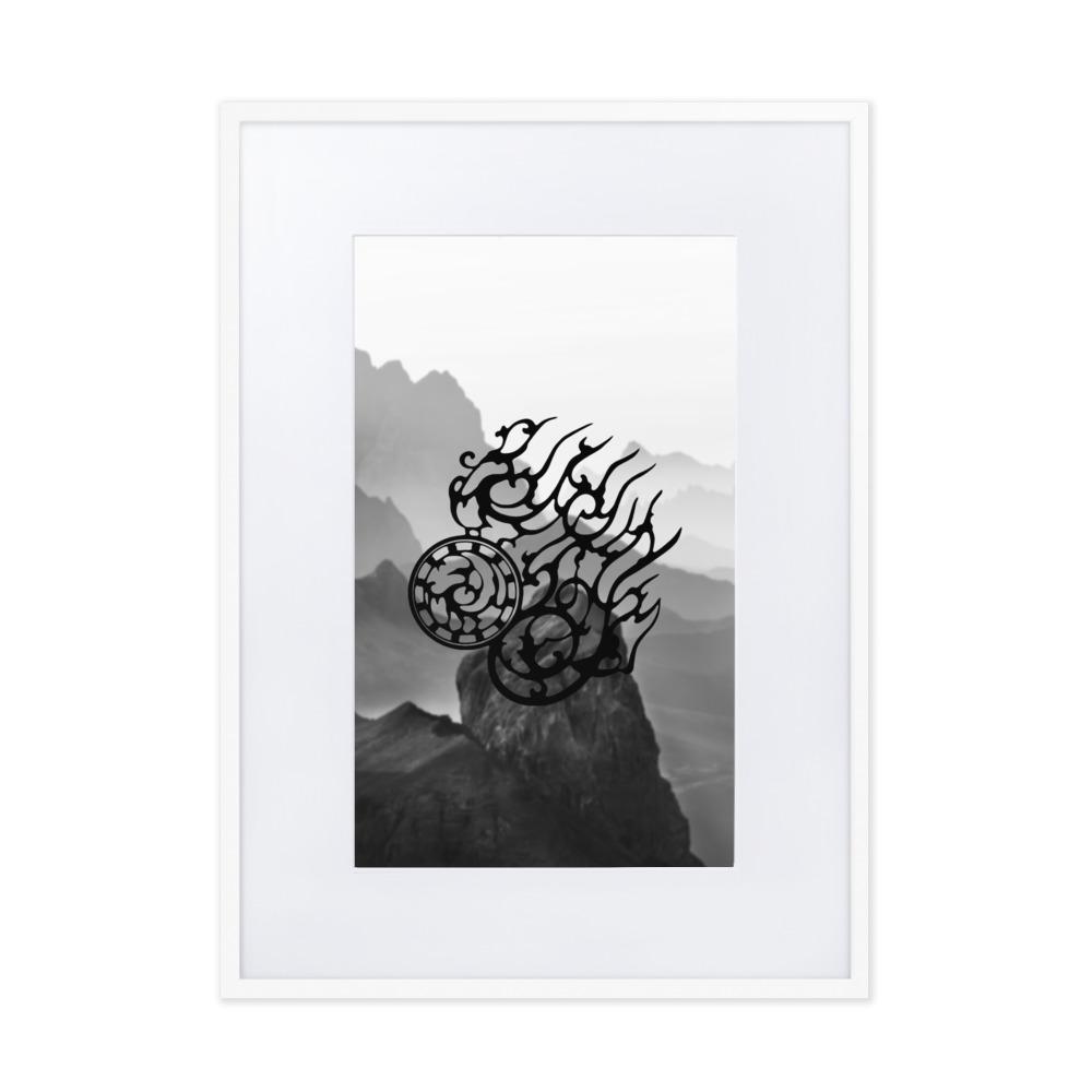 Dreibeinige Krähe - Poster im Rahmen mit Passepartout weiß / 50×70 cm artlia