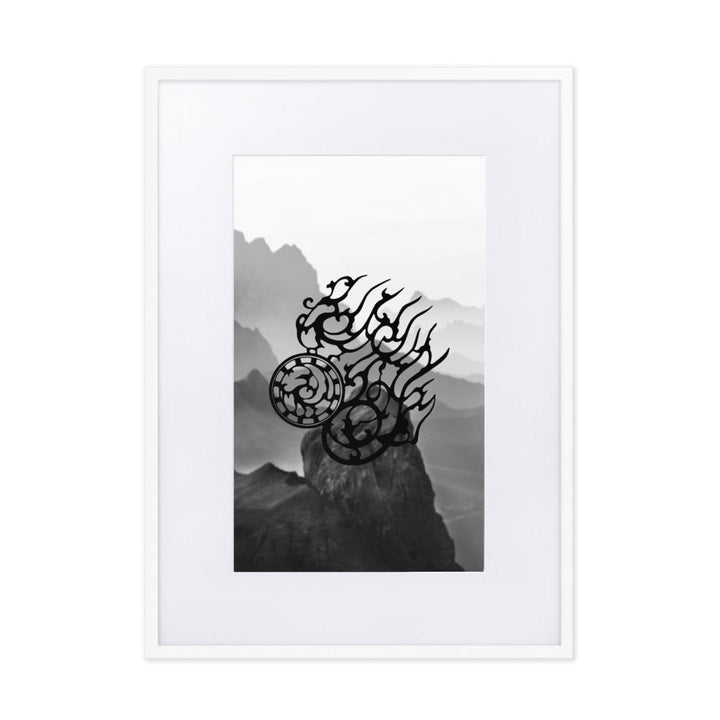 Dreibeinige Krähe - Poster im Rahmen mit Passepartout weiß / 50×70 cm artlia