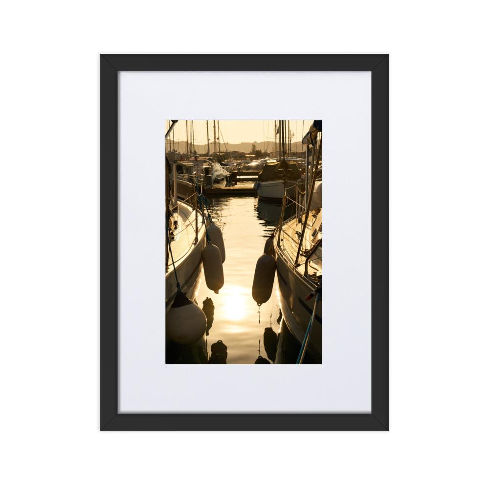 ein Sommerabend - Poster im Rahmen mit Passepartout schwarz / 30×40 cm artlia