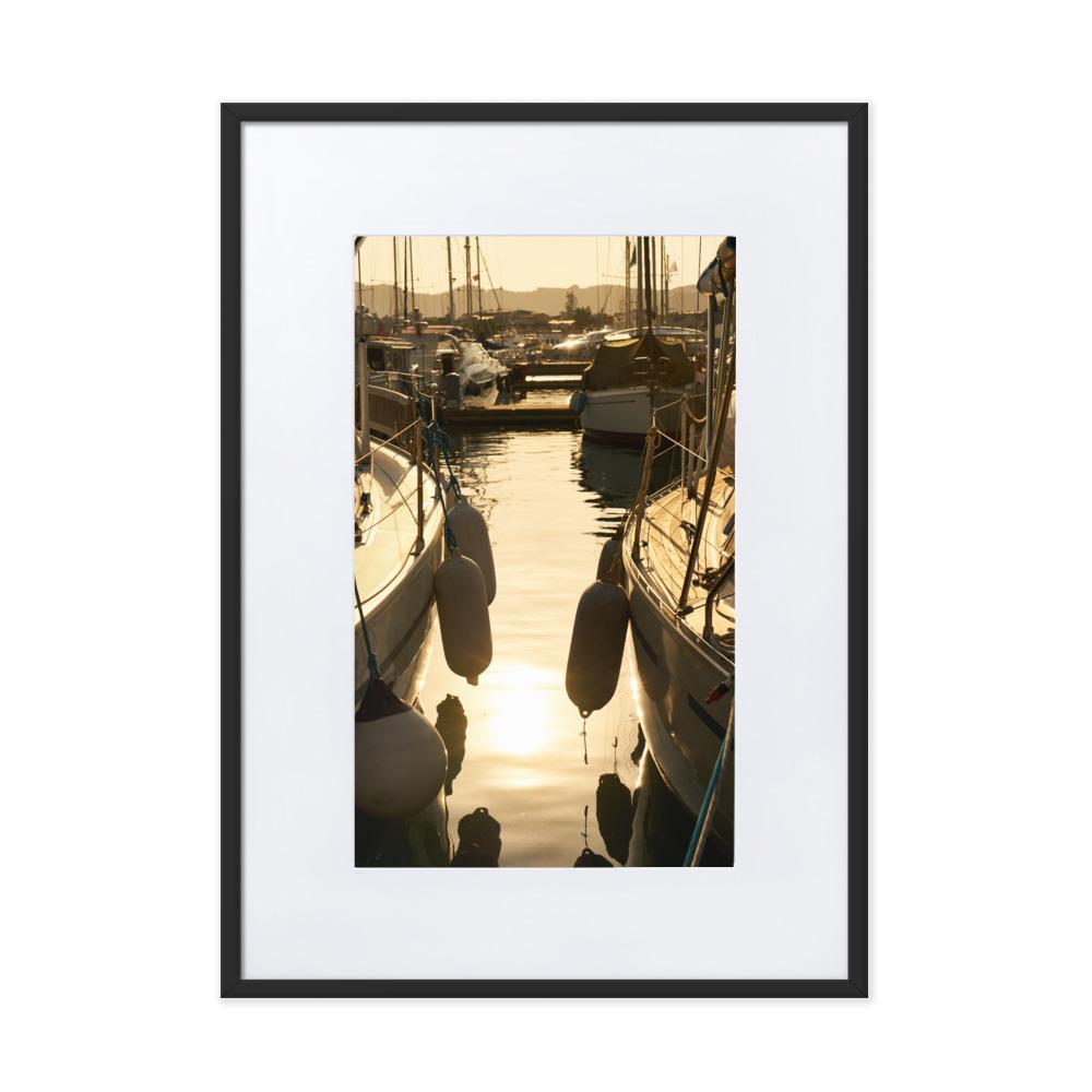 ein Sommerabend - Poster im Rahmen mit Passepartout schwarz / 50×70 cm artlia