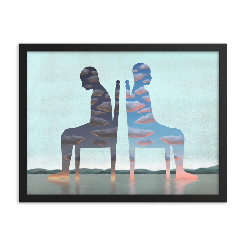 Einsamkeit - Poster im Rahmen schwarz / 30x41 cm artlia