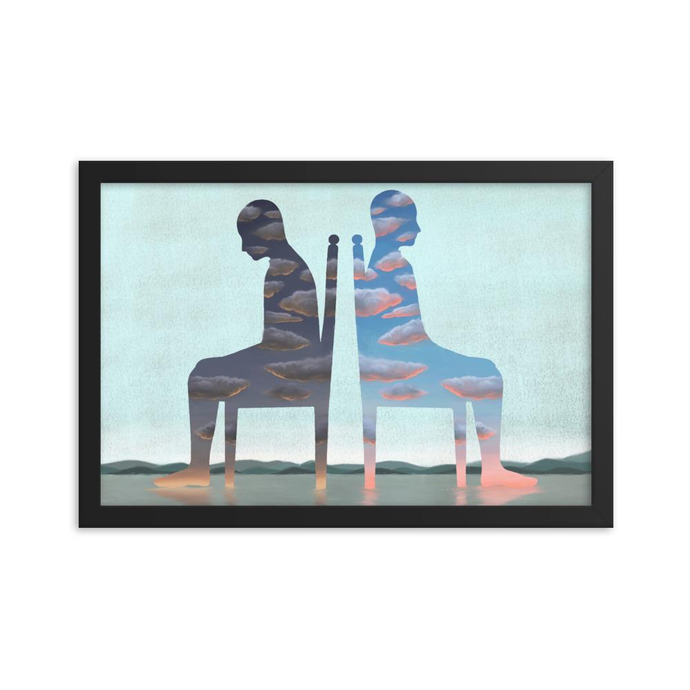 Einsamkeit - Poster im Rahmen schwarz / 30x45 cm artlia
