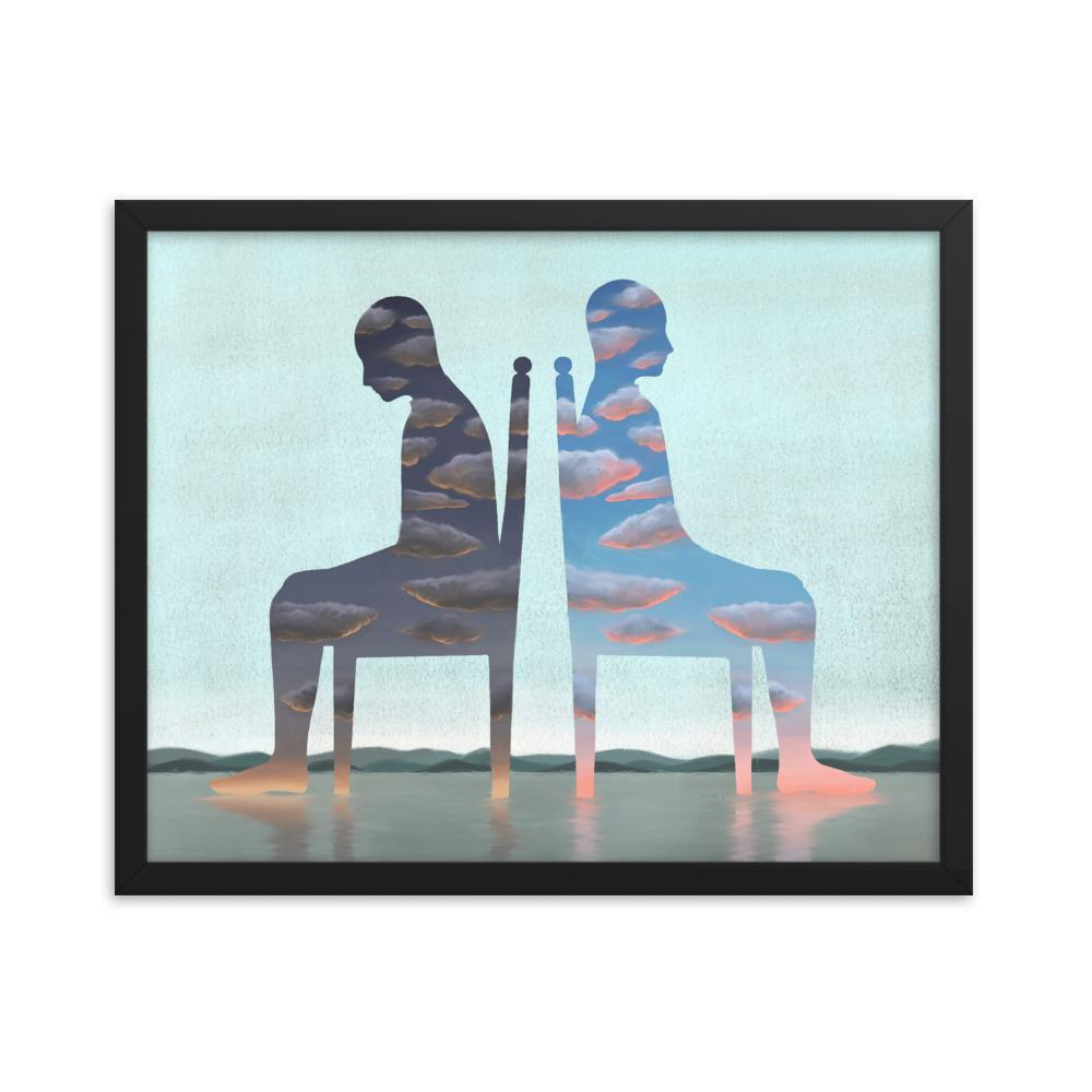 Einsamkeit - Poster im Rahmen schwarz / 41x51 cm artlia