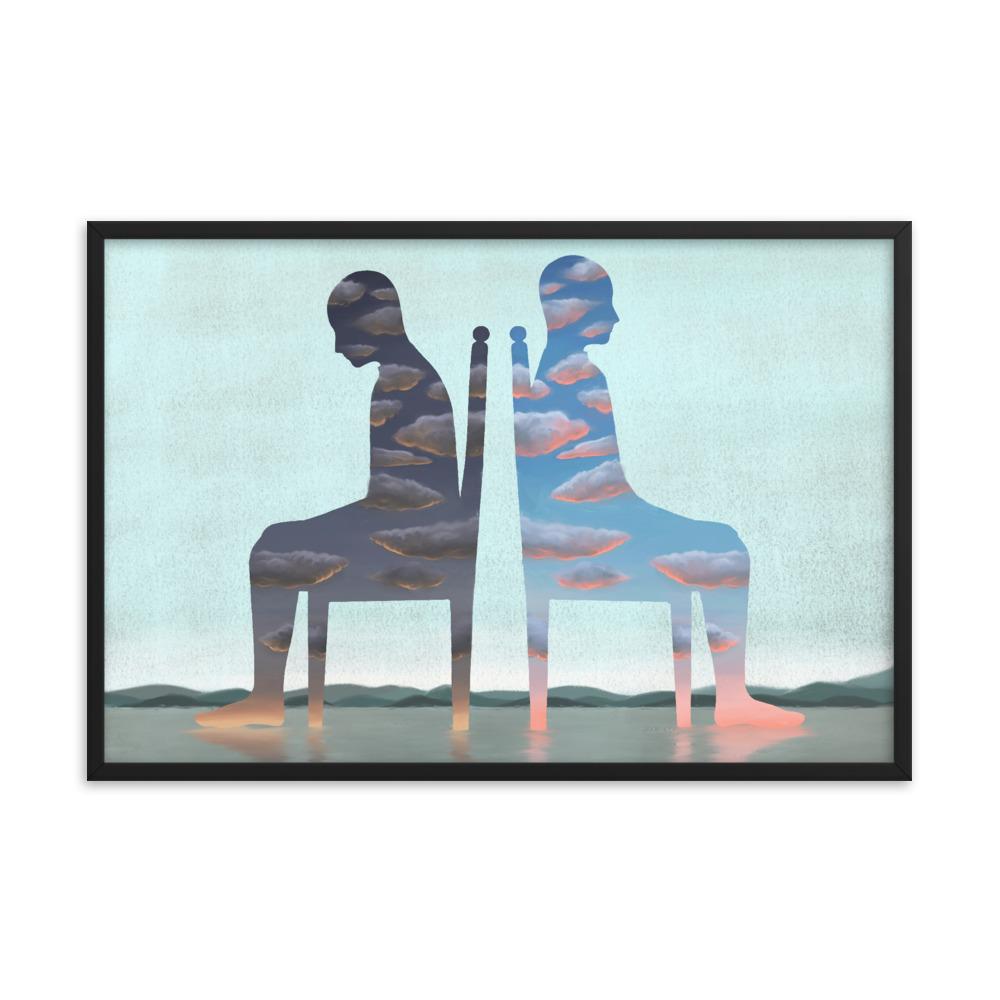 Einsamkeit - Poster im Rahmen schwarz / 61x91 cm artlia