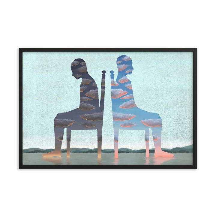 Einsamkeit - Poster im Rahmen schwarz / 61x91 cm artlia