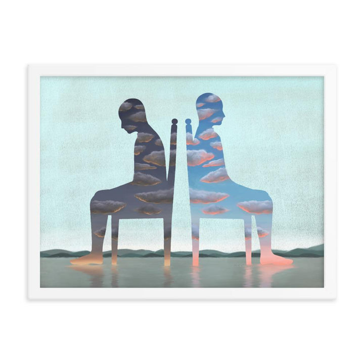 Einsamkeit - Poster im Rahmen weiß / 30x41 cm artlia