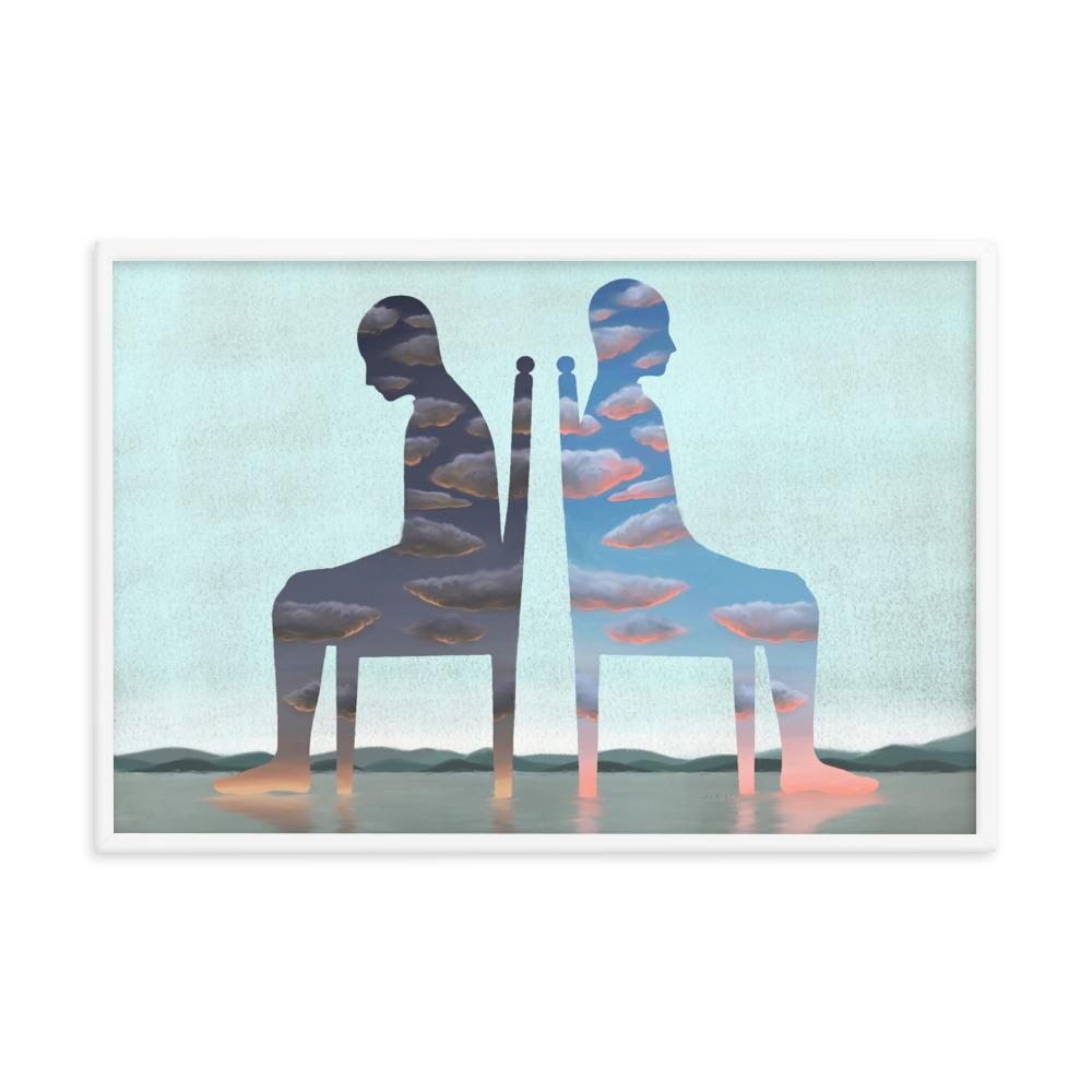 Einsamkeit - Poster im Rahmen weiß / 61x91 cm artlia