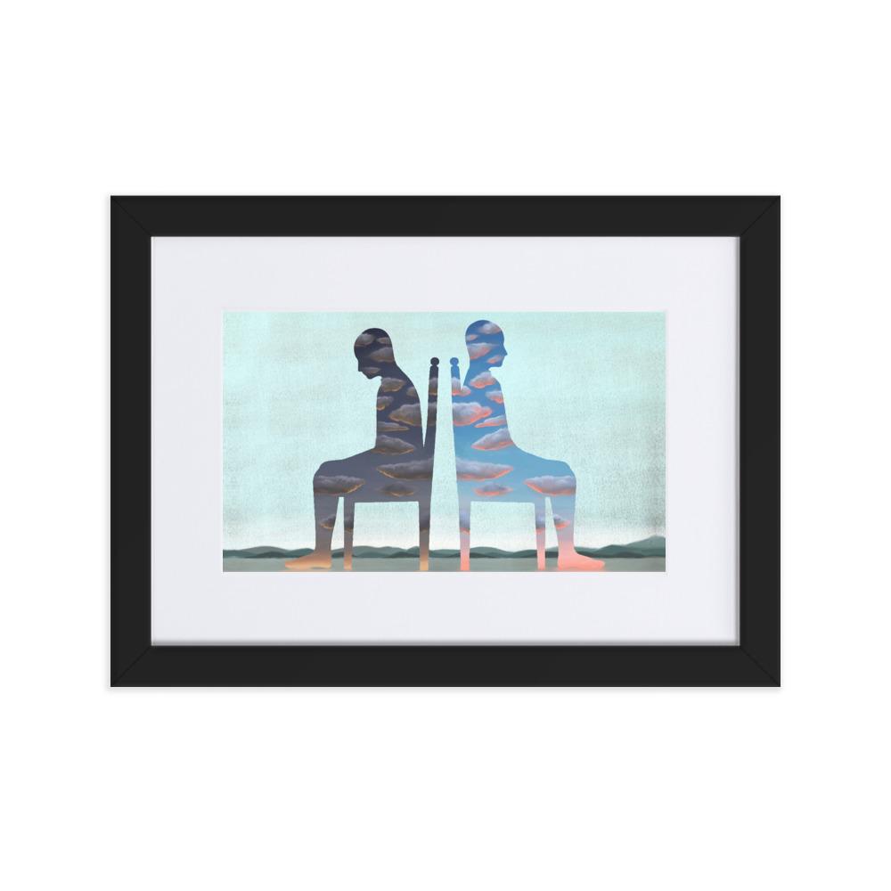 Einsamkeit - Poster im Rahmen mit Passepartout schwarz / 21×30 cm artlia