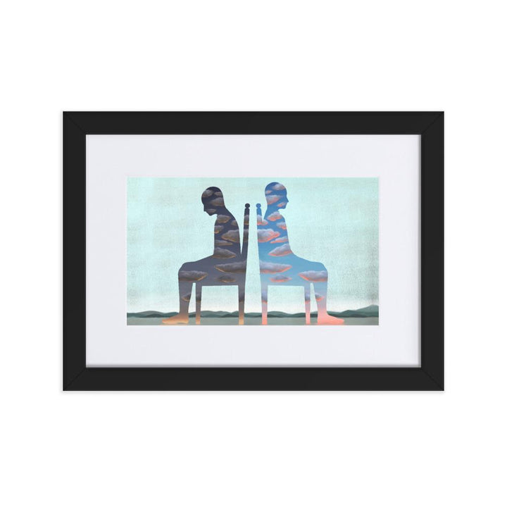 Einsamkeit - Poster im Rahmen mit Passepartout schwarz / 21×30 cm artlia