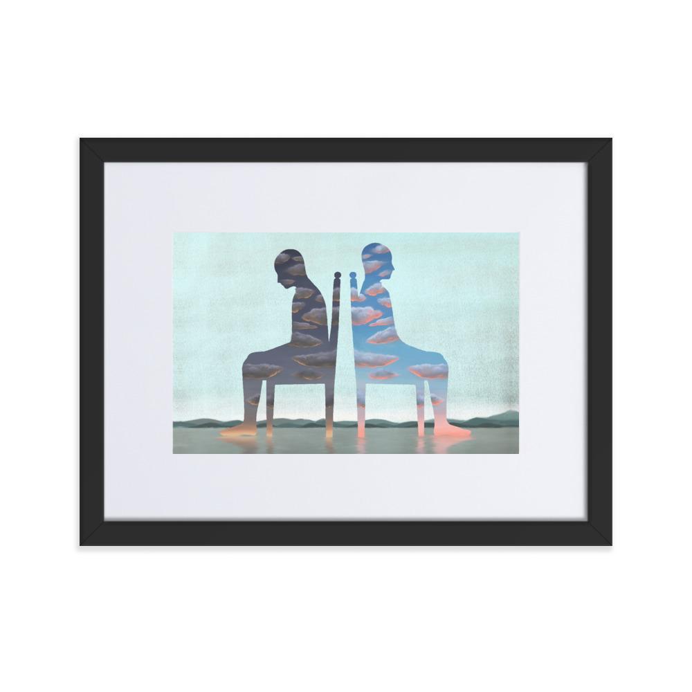 Einsamkeit - Poster im Rahmen mit Passepartout schwarz / 30×40 cm artlia