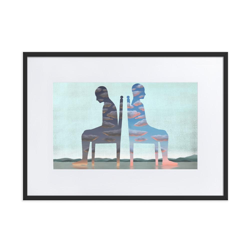 Einsamkeit - Poster im Rahmen mit Passepartout schwarz / 50×70 cm artlia