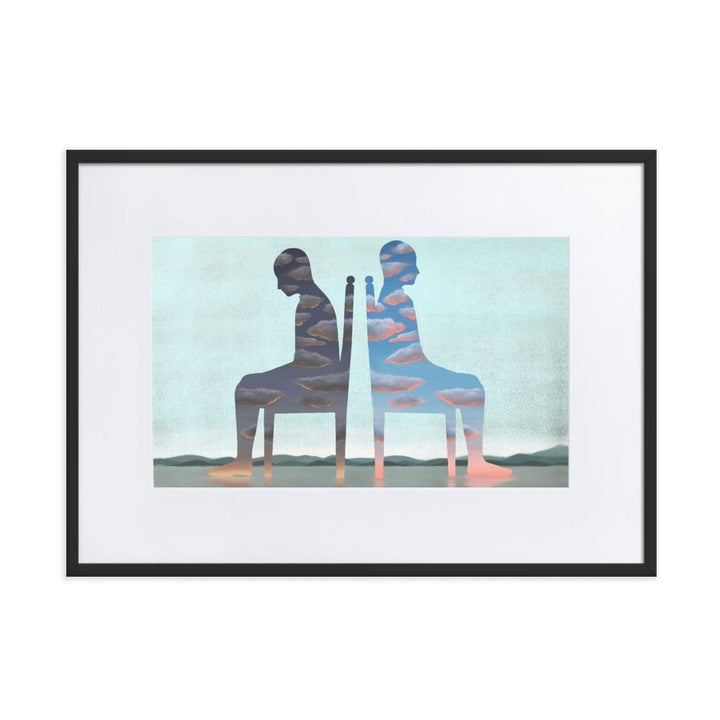 Einsamkeit - Poster im Rahmen mit Passepartout schwarz / 50×70 cm artlia
