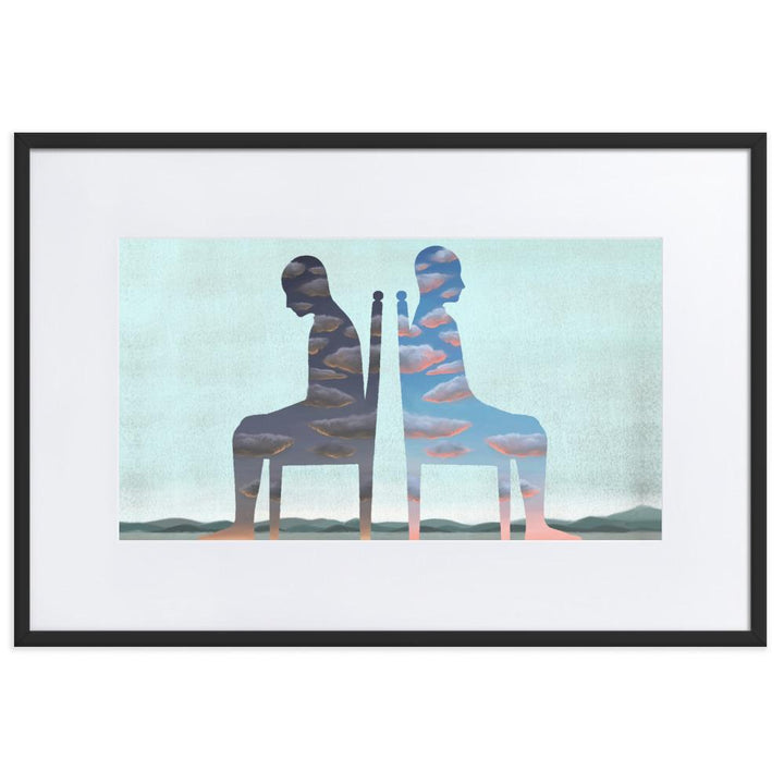Einsamkeit - Poster im Rahmen mit Passepartout schwarz / 61×91 cm artlia