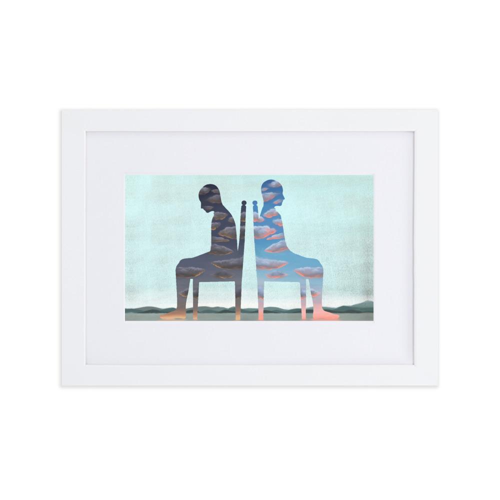 Einsamkeit - Poster im Rahmen mit Passepartout weiß / 21×30 cm artlia