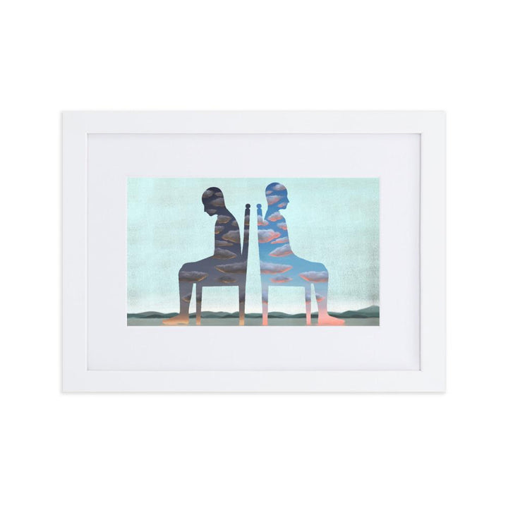 Einsamkeit - Poster im Rahmen mit Passepartout weiß / 21×30 cm artlia