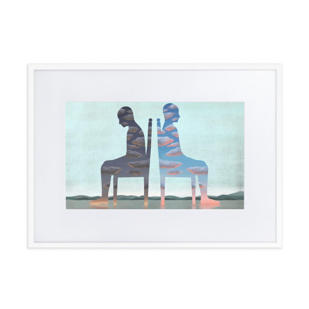 Einsamkeit - Poster im Rahmen mit Passepartout weiß / 50×70 cm artlia
