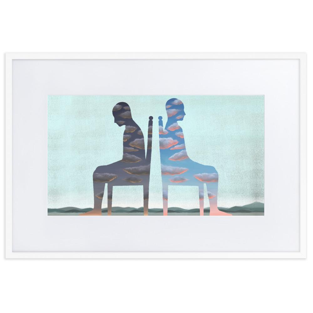 Einsamkeit - Poster im Rahmen mit Passepartout weiß / 61×91 cm artlia