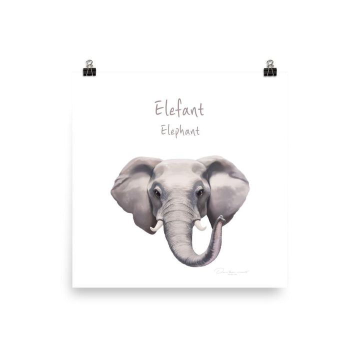 Elefant - Poster für Kinder 25x25 cm artlia