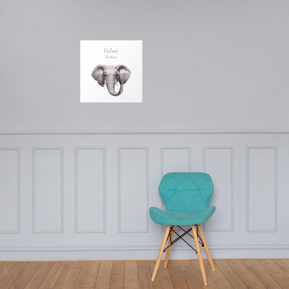 Elefant - Poster für Kinder 46x46 cm artlia