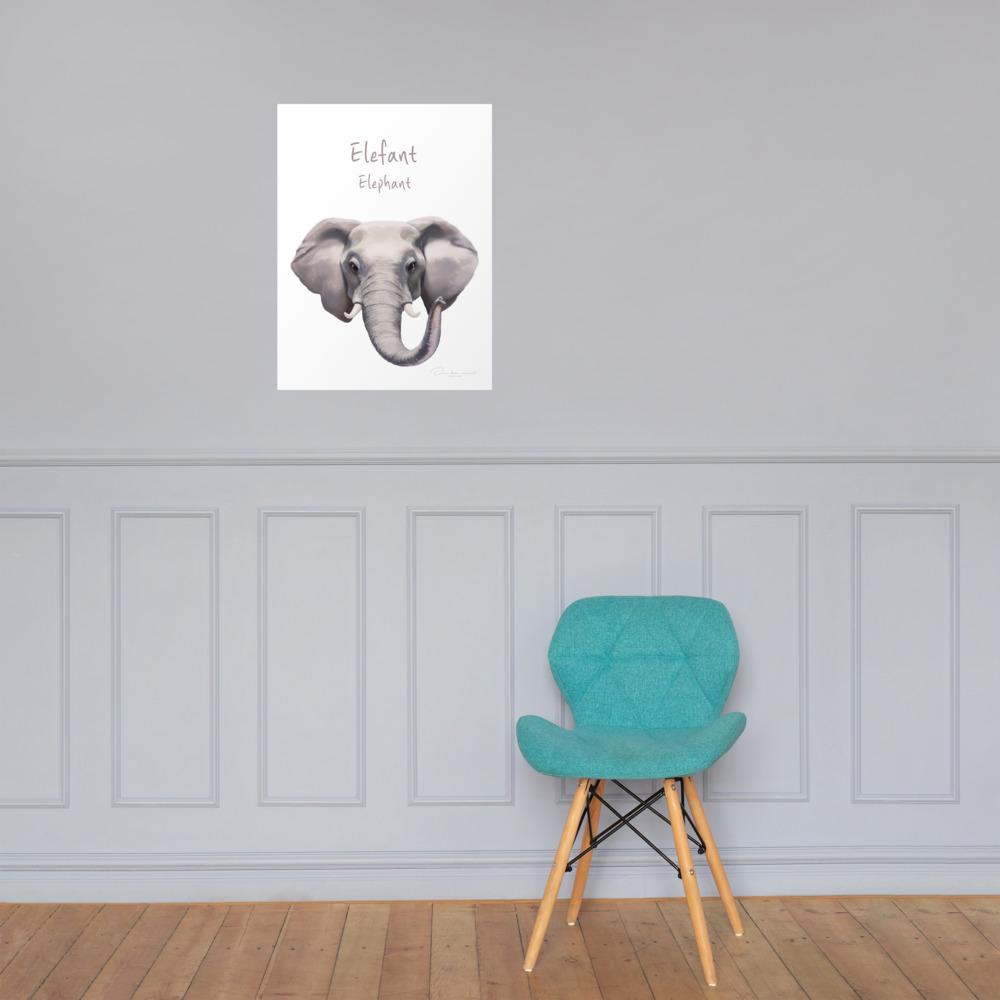 Elefant - Poster für Kinder 46x61 cm artlia