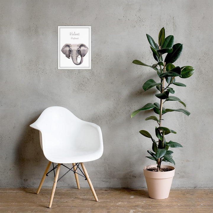 Elefant - Poster im Rahmen artlia