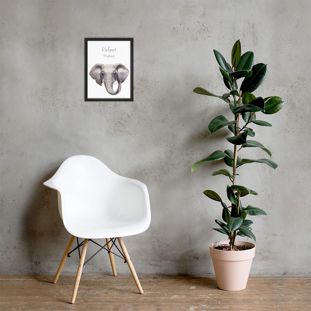 Elefant - Poster im Rahmen artlia