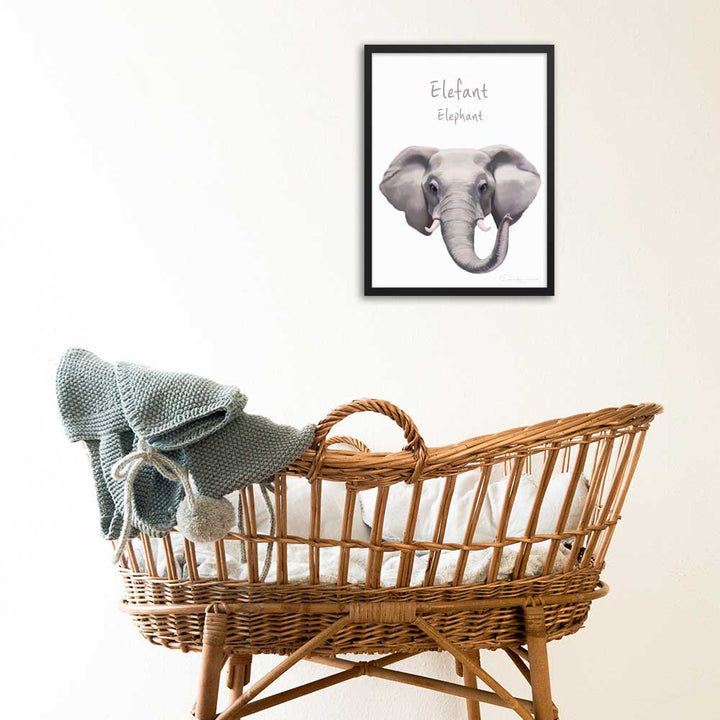 Elefant - Poster im Rahmen artlia