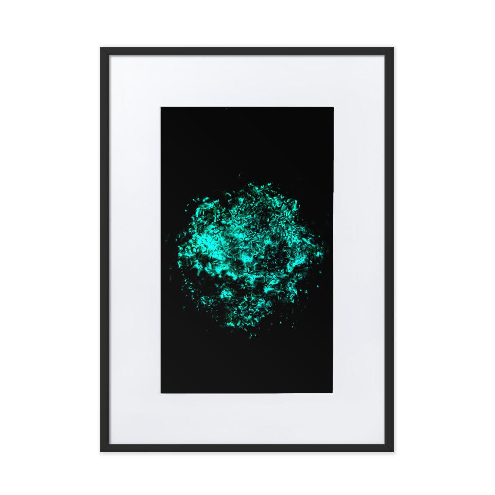Emerald Planet - Poster im Rahmen mit Passepartout Schwarz / 50×70 cm artlia