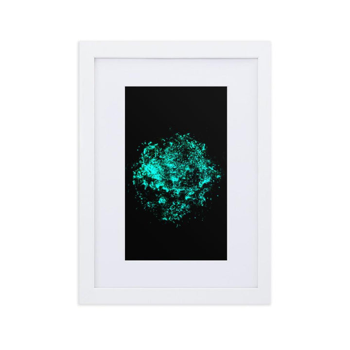 Emerald Planet - Poster im Rahmen mit Passepartout Weiß / 21×30 cm artlia