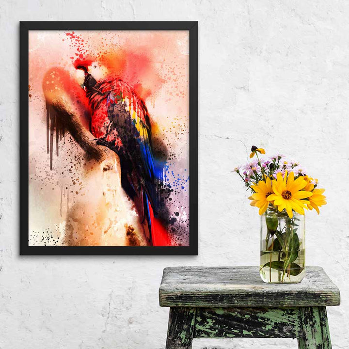 Fantasie Papagei - Poster im Rahmen artlia