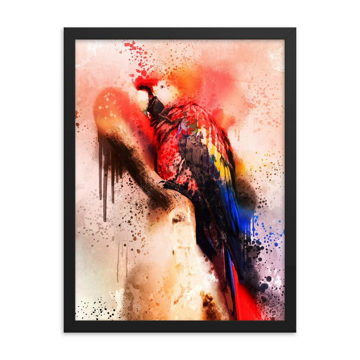 Fantasie Papagei - Poster im Rahmen schwarz / 30x41 cm artlia