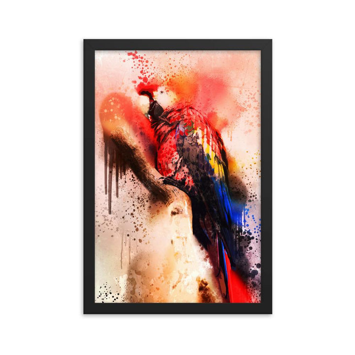 Fantasie Papagei - Poster im Rahmen schwarz / 30x45 cm artlia