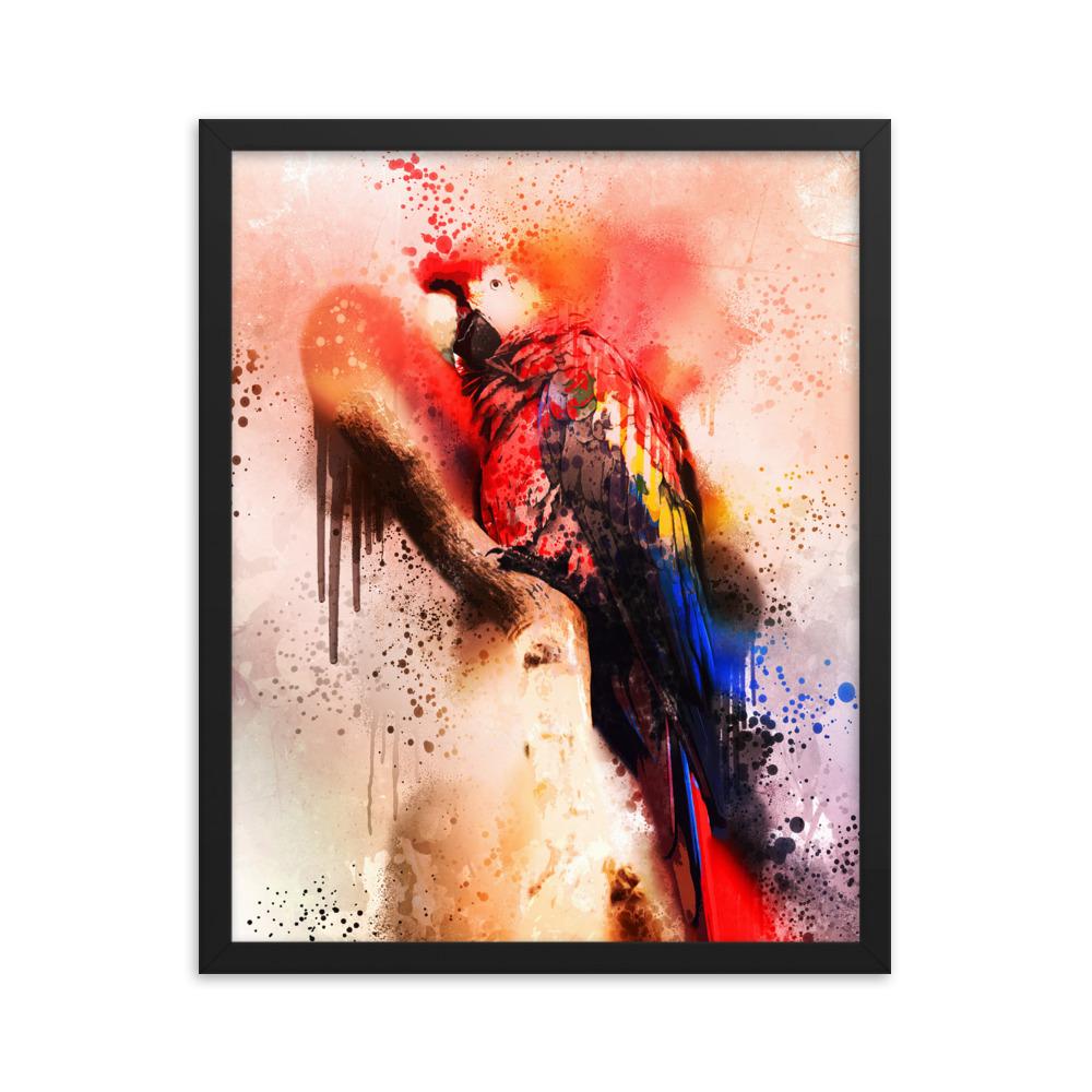 Fantasie Papagei - Poster im Rahmen schwarz / 41x51 cm artlia