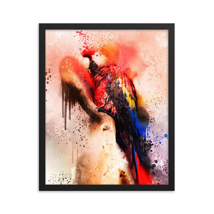 Fantasie Papagei - Poster im Rahmen schwarz / 41x51 cm artlia