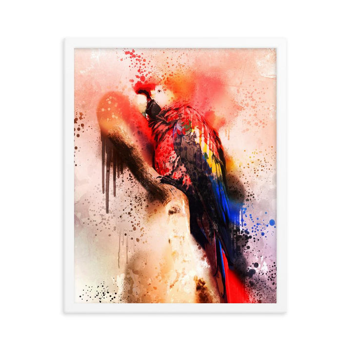 Fantasie Papagei - Poster im Rahmen weiß / 41x51 cm artlia