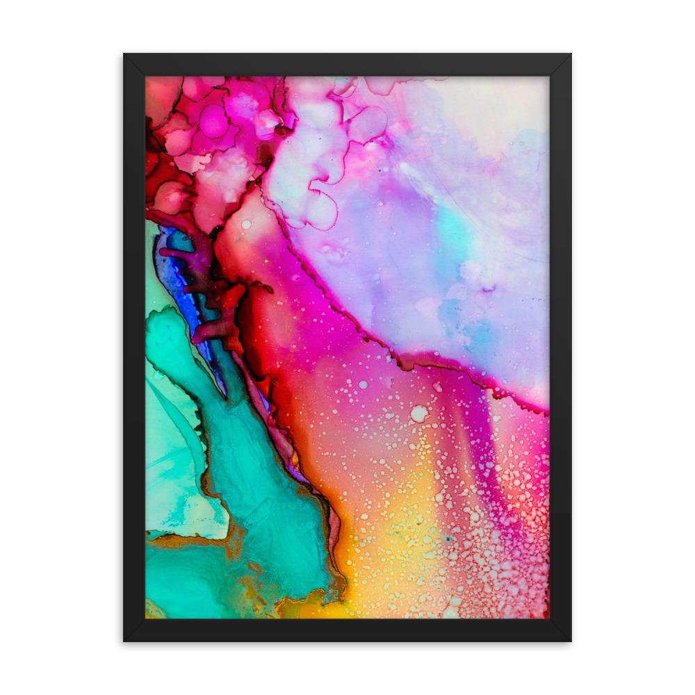Farbenspiel - Poster im Rahmen schwarz / 46x61 cm artlia
