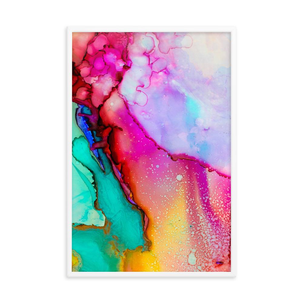 Farbenspiel - Poster im Rahmen weiß / 61x91 cm artlia