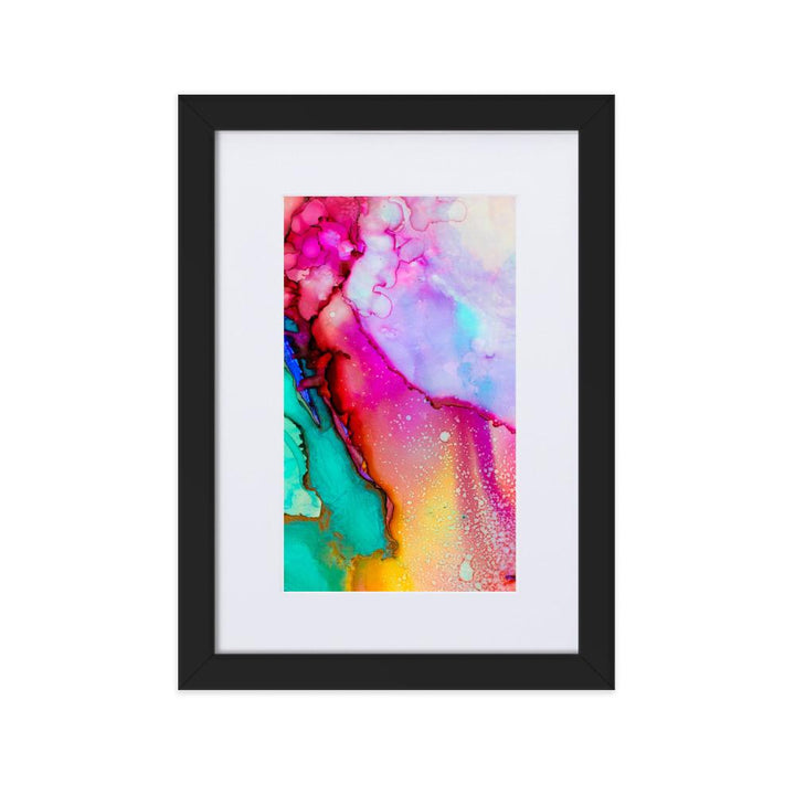 Farbenspiel - Poster im Rahmen mit Passepartout schwarz / 21×30 cm artlia