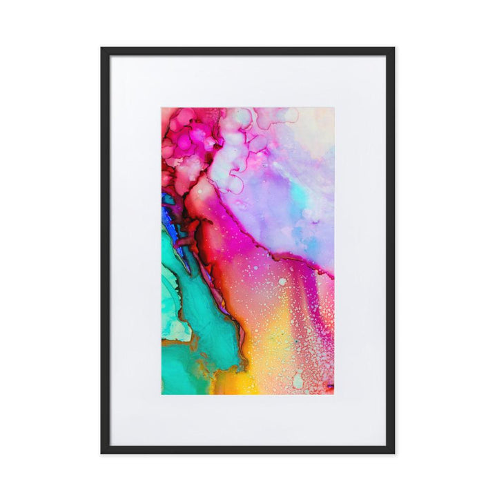 Farbenspiel - Poster im Rahmen mit Passepartout schwarz / 50×70 cm artlia