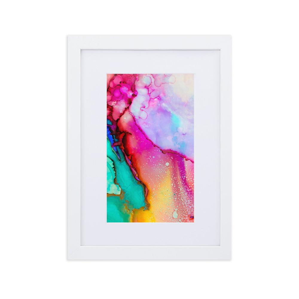 Farbenspiel - Poster im Rahmen mit Passepartout weiß / 21×30 cm artlia