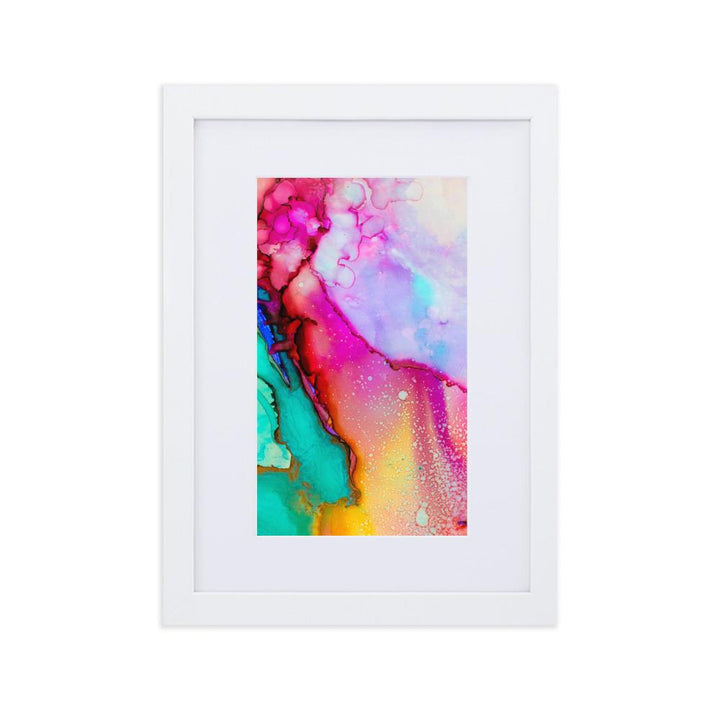 Farbenspiel - Poster im Rahmen mit Passepartout weiß / 21×30 cm artlia