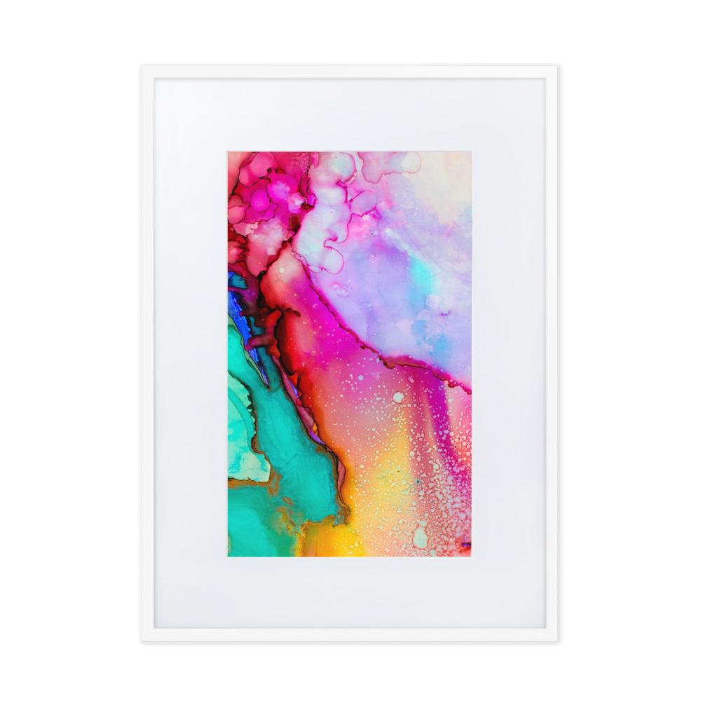 Farbenspiel - Poster im Rahmen mit Passepartout weiß / 50×70 cm artlia
