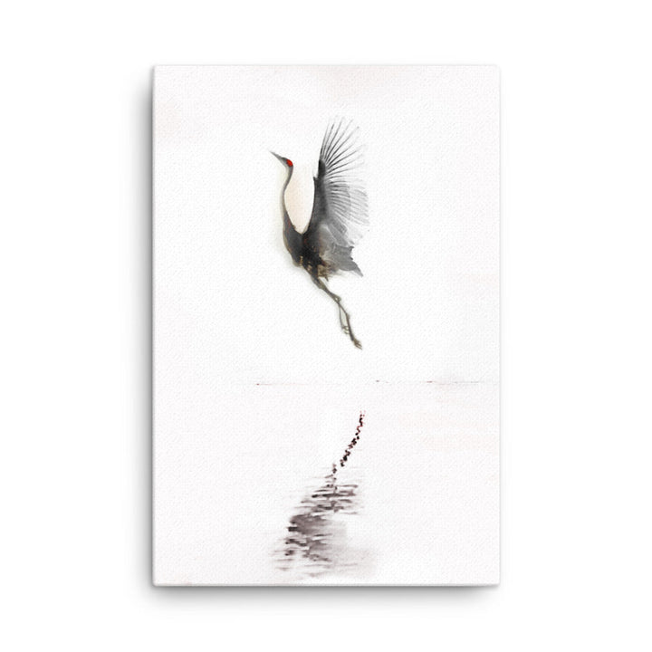 fliegender Kranich - Leinwand 41x51 cm artlia