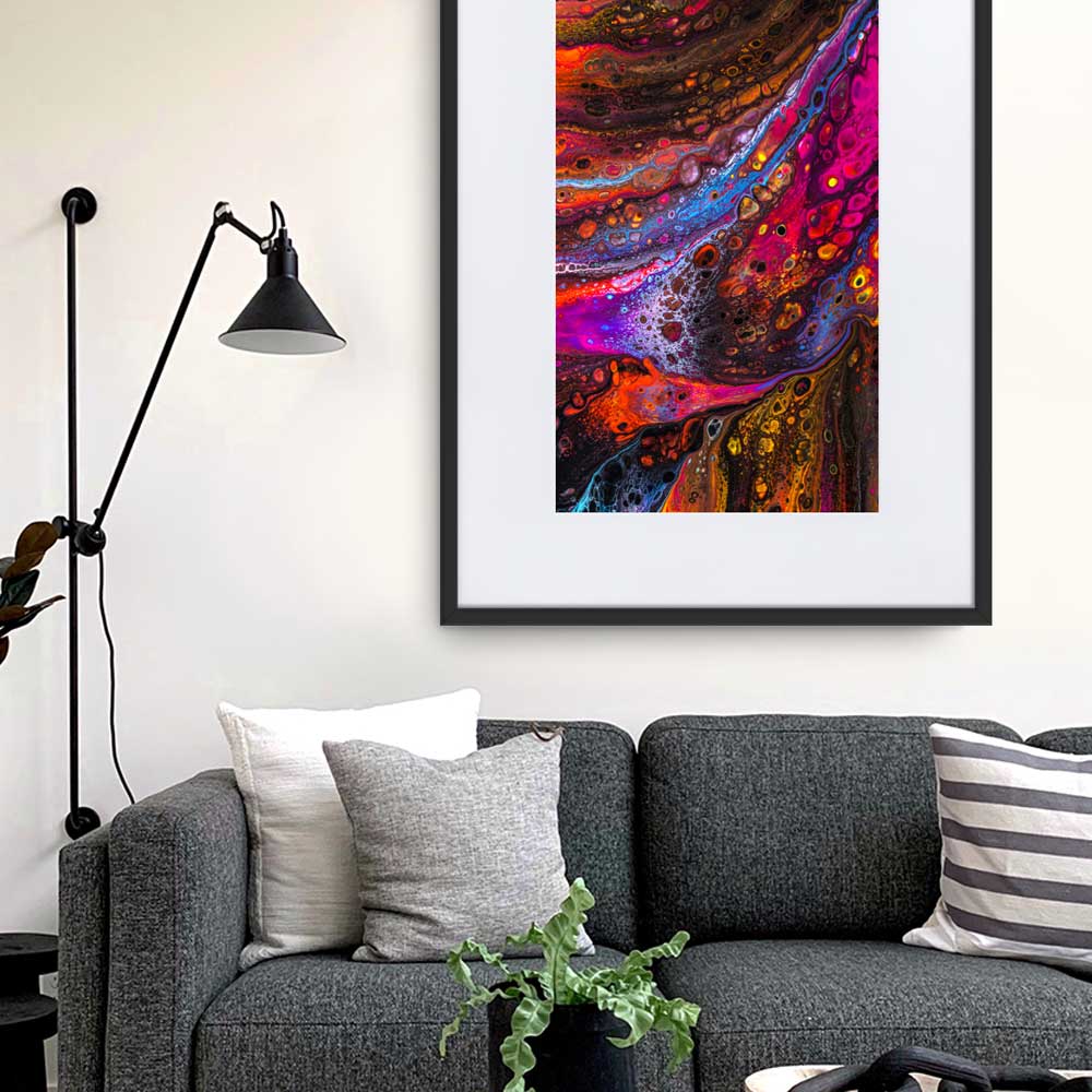 Fractal Abstract 01 - Poster im Rahmen mit Passepartout artlia